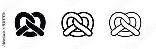 Classic Pretzel Baked Good Icon Set