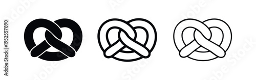 Classic Pretzel Baked Good Icon Set