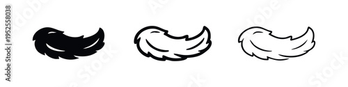 Feather Icons Set - Stylized Bird Feather Symbols in Solid, Outlined, and Thin Line Styles