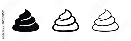 Cartoon Poop Swirl Emoji or Icon Set for Humor and Waste Themes