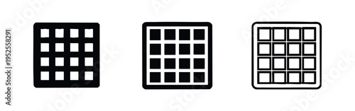 Vertical App Grid Menu and Launcher Icon Set for Mobile Applications