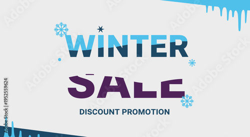 Winter sale discount promotion text.