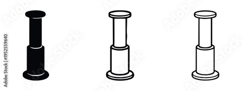 Coffee plunger or stirrer icon set for brewing process