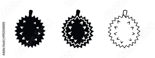 Durian Fruit Icon Set - Exotic Tropical Delicacy Symbol