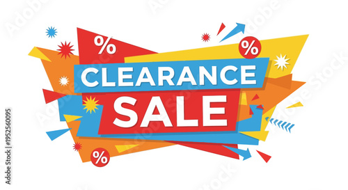 Clearance sale discount percent sign banner.