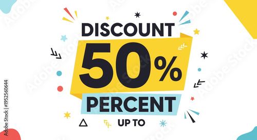 Discount Fifty Percent Off Advertisement.