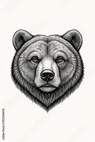 Vector Illustration of Stick and Poke Style Tattoo of Bear