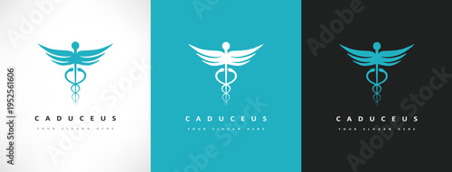 caduceus medical logo vector design