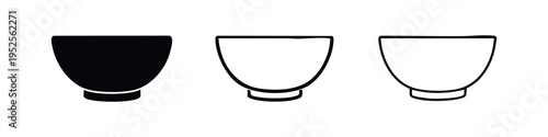 Minimalist Ceramic Bowl Icon Set in Various Styles