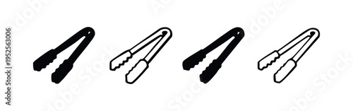 Canvastavla Cooking Tongs Vector Icons Set