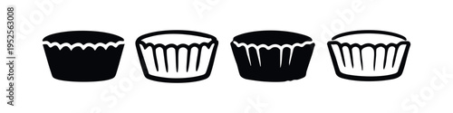 Easter Cake or Panettone Icons Set. Traditional Sweet Bread Vector Illustrations for Holiday Design.