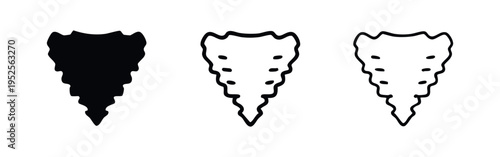 Simplified Sacrum Bone Icon Set - Human Pelvic Bone Anatomy Illustration