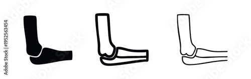 Elbow Joint Anatomy Icon Set. Arm Structure and Skeletal System.
