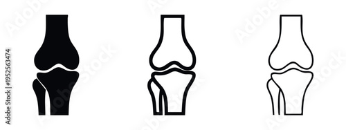 Knee Joint Human Anatomy Icon Set. Leg Bone Structure and Skeletal System.