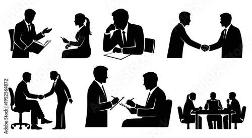Business People in Various Meeting Situations.