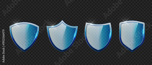 Glass transparent shield protection set, Protection against viruses and cyber attacks, Glass brotherhood shield modern technology