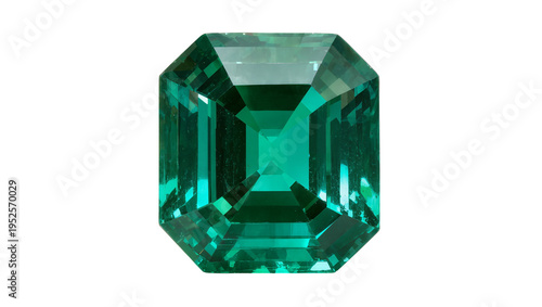Canvastavla Sparkling emerald-cut green gemstone, a precious jewel with brilliant facets, is