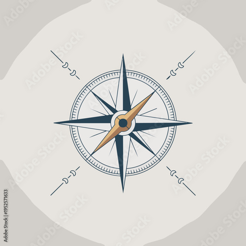 Navigational Compass: A detailed illustration of a classic compass, its needle pointing the way, set against a subtle background, representing direction and exploration.