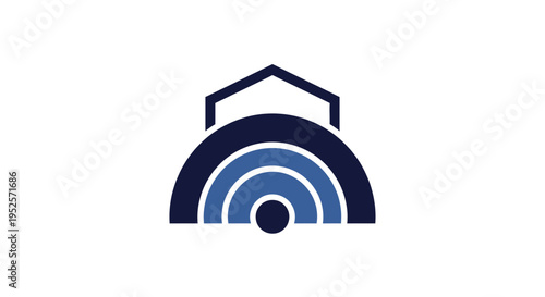 Abstract Home Signal Connection Icon Design