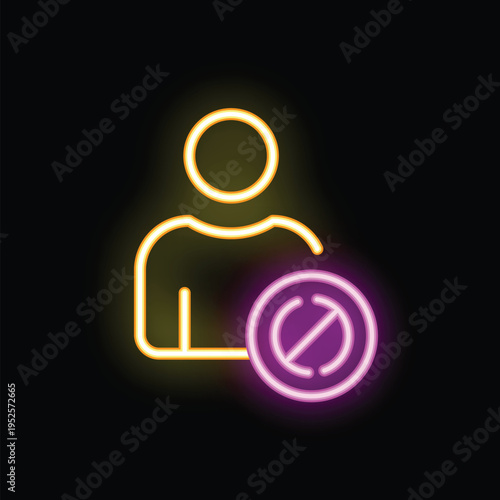 Neon illustration with bright yellow and pink colors depicting the concept of cancel culture on social media