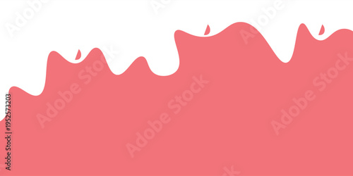 cartoon style melted flowing strawberry cream. pink colored abstract dripping pattern for packaging design.