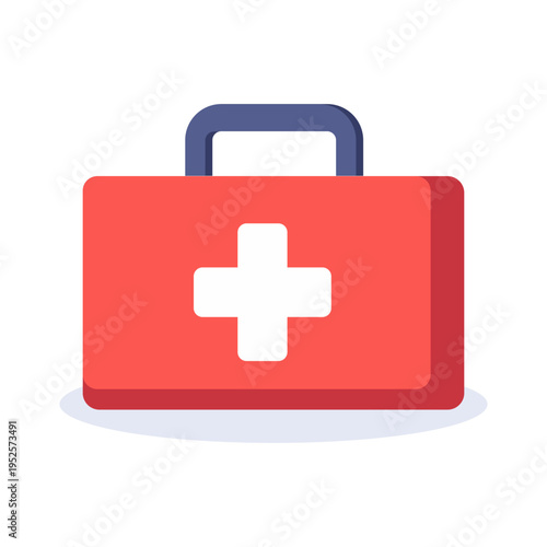First Aid Kit Flat Icon – Emergency Medical Box Vector