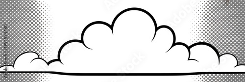 Comic style clouds on a halftone background illustration design element