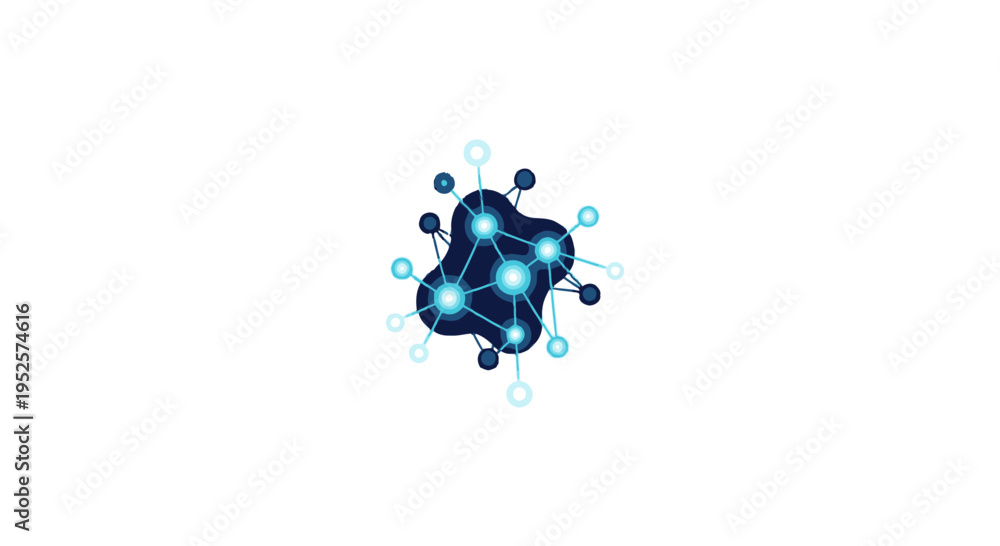 Fototapeta premium Abstract Network Connection Concept with Blue Nodes