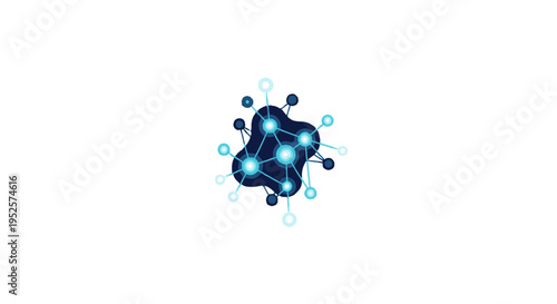 Abstract Network Connection Concept with Blue Nodes