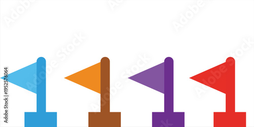 vector illustration of flag icon in different colors