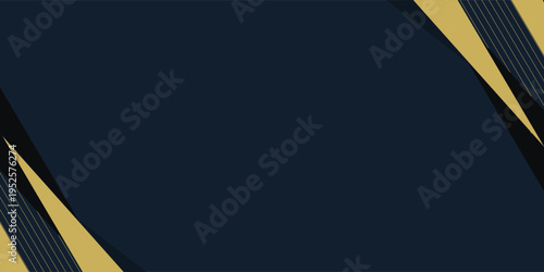 Elegant dark blue and gold background vector for luxury banner,invitation