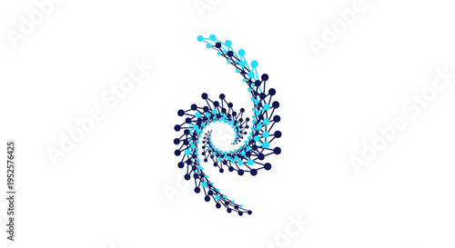 Abstract Network Connection Spiral Design, Digital Technology Concept