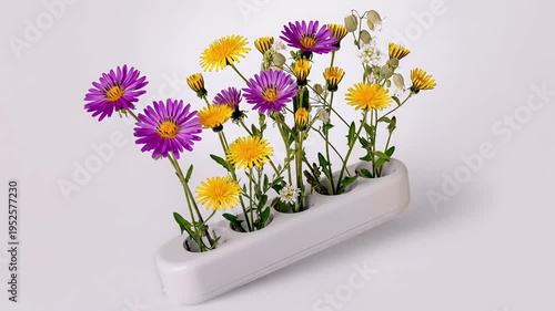 Flowers growing from an electrical outlet. Energy conservation.