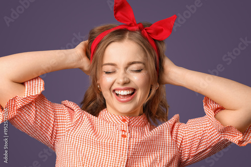 Beautiful young woman with ...