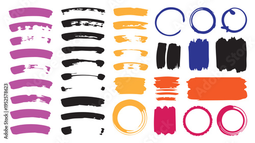 Abstract Vector Brush Strokes Collection for Creative Graphic Design Projects