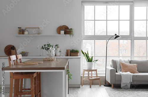 Interior of kitchen with co...