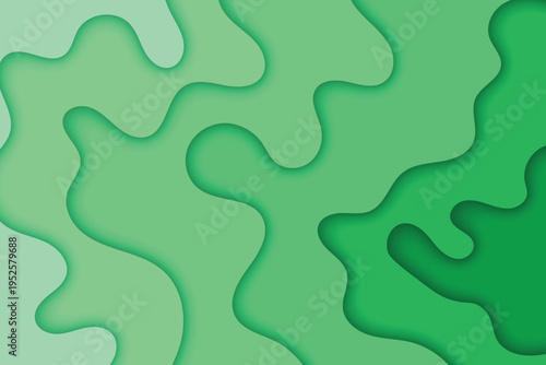 Green gradient abstract puzzle pieces background