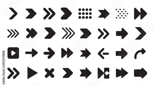 Modern Vector Arrow Icon Set for Web and User Interface Design