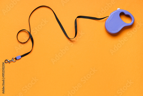 Blue retractable dog leash ...