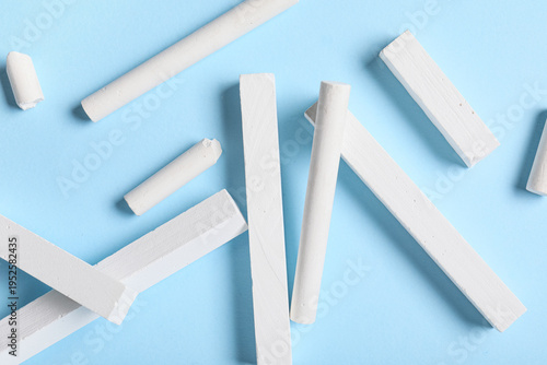 Many pieces of white chalks...