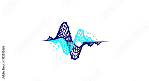 Abstract Sound Wave Visualization with Dynamic Blue Tones