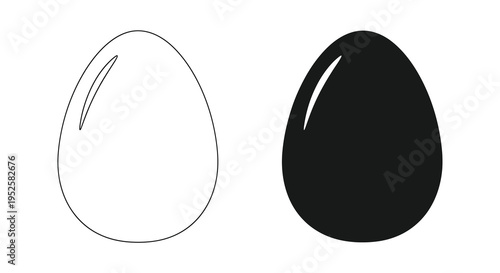 A stark contrast is presented by two egg shaped forms one white and one black symbolizing duality high quality professional