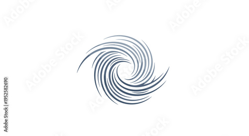 Abstract Swirl Design - Dynamic Blue Lines Forming a Circular Motion