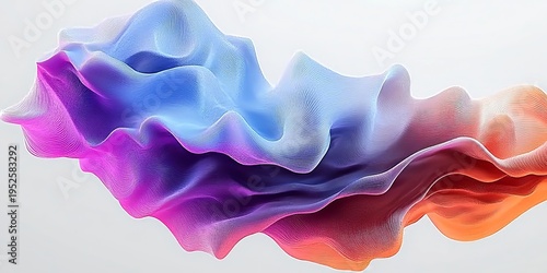 Dynamic Abstract Wave Design Colorful Flowing Forms with Gradient Surface Art for Visual Impact
