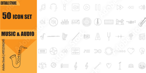 Saxophone Musical Instrument Icon Design.