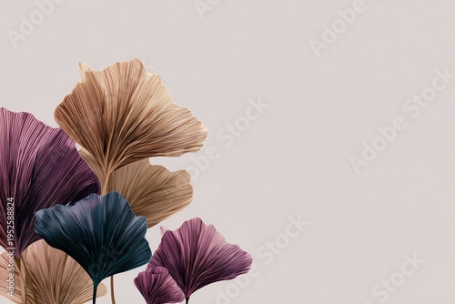 Aesthetic Minimalism Nature-Based Wallpaper with Abstract Floral Elements