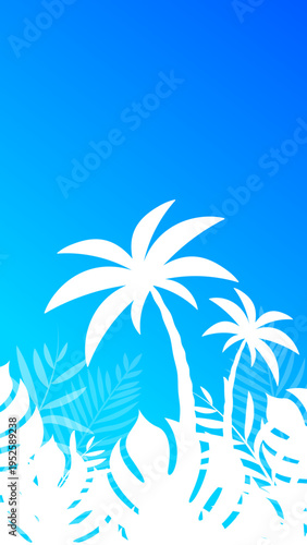 palme, estate, isola tropicale, tropici, mare, cielo azzurro