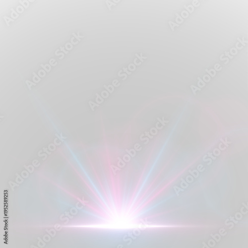 Foto Glowing purple stage PNG with dynamic light rays and spark particles
