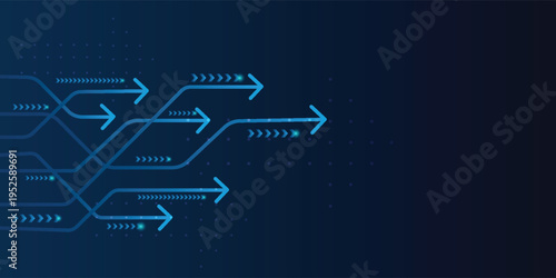 Abstract arrow direction. Technology background