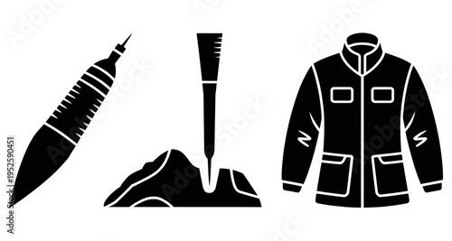 Archaeology tools and jacket research dig excavation historical artifact discovery